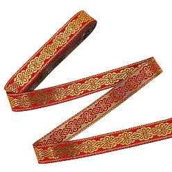 Красный Вышивка полиэфирными лентами в этническом стиле, жаккардовая лента, тирольская лента, аксессуары для одежды, плоский, красные, 3/4 дюйм (20 мм), около 7.70 ярдов (7.04 м) / пачка