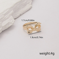 Bowknot Кольца из сплава для женщин, золотые, бантом, внутренний диаметр: 17 мм