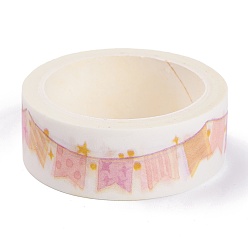 Flag Dekorative Papierbänder, Klebebänder, für DIY Scrapbooking liefern Geschenkdekoration, Flaggenmuster, 1.5x4.4 cm, 7 m / Rolle