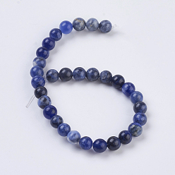 Sodalite Natural Sodalite Beads Strands, Round, 6mm, Hole: 1mm, about 32pcs/strand, 7.6 inch