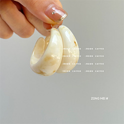 Кукурузный Шелк Смола серьги, c-образный, платина, цвет колоса кукурузы, 40x40 мм