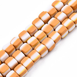 Goldenrod Handmade Polymer Clay Beads Strands, Cube, Goldenrod, 5x5x4.5mm, Hole: 2mm, about 85~86pcs/strand, 15.83 inch~16.06 inch(40.2~40.8cm)