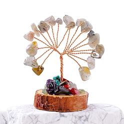 Лабрадорита Натуральная крошка лабрадора, украшения «Древо жизни», Медная проволока, энергетический камень фэн-шуй, подарок для женщин и мужчин, медитация, 30~40x50~70 мм