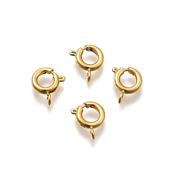 Настоящее золото 24K Экологически чистые латунные пружинные кольцевые застежки, без кадмия и без свинца, долговечный, реальный 24 k позолоченный, 6x2 мм, отверстие : 1.5 мм, внутренний диаметр: 3 мм