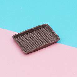 Кокосово-Коричневый Пластиковая мини модель, аксессуары для кукольного домика с микро-ландшафтом, притворяясь опорными украшениями, прямоугольные, кокосового коричневый, 50x32 мм