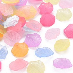 (52) Непрозрачная лаванда Прозрачные матовые акриловые подвески, Petaline, разноцветные, 19.5x16.5x4 мм, отверстие : 1.5 мм