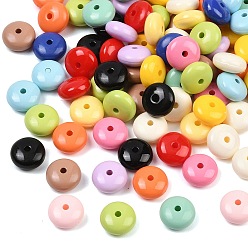 (52) Непрозрачная лаванда Непрозрачные акриловые бусины, плоско-круглые, разноцветные, 10x5 мм, отверстие : 1.7 мм