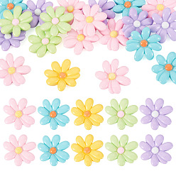 (52) Непрозрачная лаванда 20 шт. Кабошоны из непрозрачной смолы, цветок, разноцветные, 27x7 мм