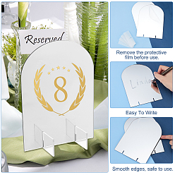 Silver Acrylic Blank Table Sign, Arch-shaped, Silver, 130x79.8x179mm, 3pcs/set