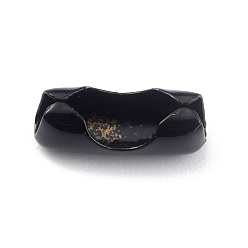 Черный Латунные соединения шаровой цепи, чёрные, 9x3~3.5 мм, отверстие : 2.5 мм