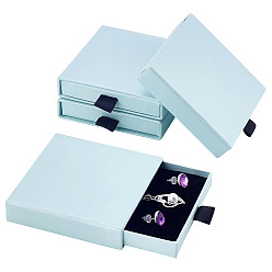 Аквамарин Картонные коробки для наборов ювелирных изделий, Для кольца, серьга, Ожерелье, с губкой внутри, квадратный, аквамарин, 8x8.1x1.8 см