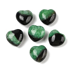 Лайм Натуральный агат (окрашенный и нагретый) сердцевидный пальмовый камень, исцеляющий карманный тон для рейки балансировка энергии медитация подарок, желто-зеленые, 19.5~20.5x20~20.5x13~14 мм