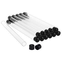 Clear Transparent PC Plastic Bead Storage Tubes, with Double Black Lids, Clear, 31x2cm, Inner Diameter: 1.9cm