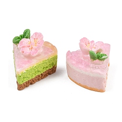 Pink Непрозрачные кабошоны из смолы, чизкейк сакуру, розовые, 27x25x22 мм