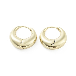 Real 18K Gold Plated Double Horn Brass Stud Earrings, Long-Lasting Plated, Lead Free & Cadmium Free, Real 18K Gold Plated, 21x8mm