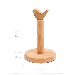 Цвет Древесины Деревянные держатели для резинок для волос в виде птиц, с плоским круглым основанием, органайзер для аксессуаров для волос, деревесиные, 13x21 см