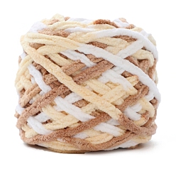 Светло-коричневый Мягкая полиэфирная пряжа для вязания крючком, толстая пряжа для шарфа, пакет, изготовление подушек, сегмент окрашенный, загар, 7 мм, около 43.74 ярдов (40 м) / моток