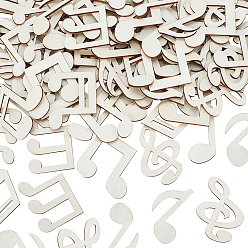 Бланшированный Миндаль 100 шт. музыкальные ноты незаконченные деревянные вырезки, поделки для детей, бланшированный миндаль, 4.35~5.7x2.6~5.6x0.25 см