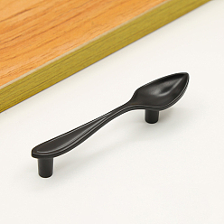Electrophoresis Black Дверные ручки шкафа из цинкового сплава, кухонный ящик тянет ручки шкафа, форма ложки, электрофорез черный, 112x23x21 мм