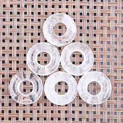 Quarzkristall Naturquarz Kristall Anhänger, Donut Charms, 20 mm, Innendurchmesser: 8 mm