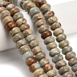 Аква Терра Яшма Натуральные бусины из аква терра яшмы, рондель, 8x5 мм, отверстие : 1.2 мм, около 79~80 шт / нитка, 16.14~16.34'' (41~41.5 см)