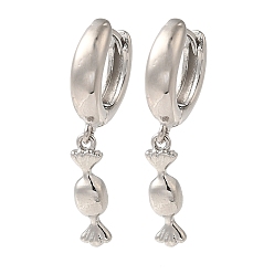 Платина Латунные серьги обруча, без кадмия и без свинца, долговечный, конфеты, платина, 32x4.5 мм