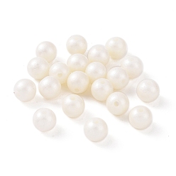 Beige Perles de nacre en plastique ABS, ronde, beige, 10mm, Trou: 2mm, environ1064 pcs / 500 g