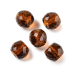 Кокосово-Коричневый Стекло имитация австрийских хрустальных бусин, рондель, граненые, кокосового коричневый, 10x8 мм, отверстие : 1.6 мм