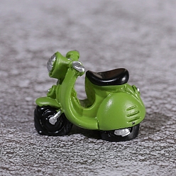 Желто-Зеленый Модель трехколесного велосипеда из смолы, аксессуары для домашнего кукольного домика с микро-ландшафтом, притворяясь опорными украшениями, желто-зеленый, 35 мм