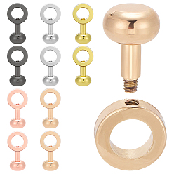 (52) Непрозрачная лаванда 10 шт. 5 цвета латунные застежки, кольцо, разноцветные, 20x10x8 мм, отверстие : 6 мм, 2 шт / цвет