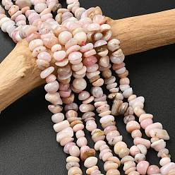 Розовый Опал Натуральный розовый опал бусы пряди, чипсы, 7~18x5.5~8x2.5~5.5 мм, отверстие : 0.7 мм, 15.75 дюйм (40 см)