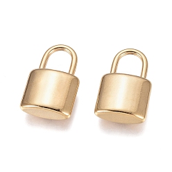 Золотой 304 подвески из нержавеющей стали, замок навесной, золотые, 19x12x5 мм, отверстие : 5x7 мм