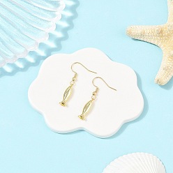 Золотой 304 серьги-подвески в виде рыбок из нержавеющей стали и латуни, золотые, 36x5 мм