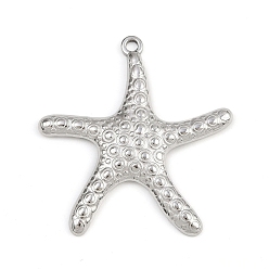 Морская звезда 304 подвески из нержавеющей стали, Тема океана, морская звезда, 38x35.5x3 мм, отверстие : 2 мм