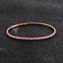 Роза Сплав горный хрусталь чашечные браслеты цепи для женщин, роза, внутренний диаметр: 3-1/8 дюйм (8 см)