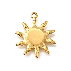 Золотой 304 подвески из нержавеющей стали, ионное покрытие (ip), очарование солнца, золотые, 23.5x19.5x1.5 мм, отверстие : 1.5 мм