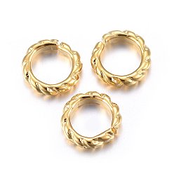 Золотой 304 Быстроразъемные соединения из нержавеющей стали, связывающий кольца, золотые, 9x2 мм, внутренний диаметр: 6 мм