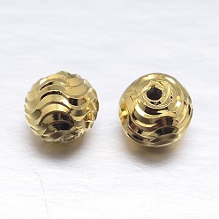 Real 18K Gold Plated Real 18K Gold Plated Round Sterling Silver Beads, Golden, 6mm, Hole: 1.2mm, about 69pcs/20g