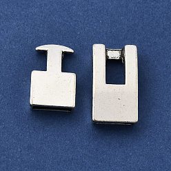 Античное Серебро Тибетского стиля застежками защелкой, без кадмия, без никеля и без свинца, прямоугольные, античное серебро, 22x12x6 мм, 19x12x5 мм, отверстие : 3x10 мм