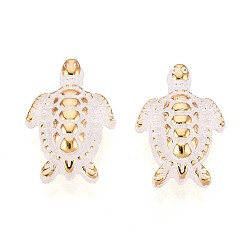 Прозрачный Прозрачные бусины из абс-пластика, черепаха, золотой металл обвитыми, с половиным покрытием, прозрачные, 19~20x13.5~14x7 мм, отверстие : 1.6~1.8 мм, Около 757 шт / 500 г