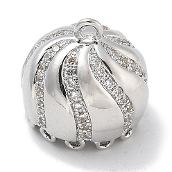 Платина Покрытие стойки латунь микро паве прозрачные дужки для подвесок с кубическим цирконием, долговечный, без свинца и без кадмия, платина, 13x14 мм, отверстие : 1.5 мм, Внутренние размеры: 11 mm