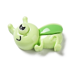 Зелено-Желтый Кабошоны из непрозрачной смолы с милыми насекомыми, с эмалью, саранча, зеленый желтый, 15.5x22.5x9 мм