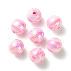 Pink УФ-покрытие радужными переливающимися акриловыми бусинами, круглые, розовые, 16 мм, отверстие : 3 мм