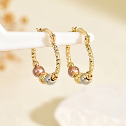 Круглые Латунные серьги обруча, реальный 18 k позолоченный, круглые, 20x25 мм