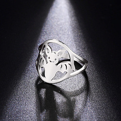 Нержавеющая Сталь Цвет Кольца из нержавеющей стали с защитой от потемнения, украшения для унисекс, цвет нержавеющей стали, 17.5 мм, размер США 7 (17.3 мм)