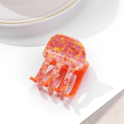 Коралловый Акриловые коготь заколки, прямоугольные, аксессуары для волос для девочек или женщин, коралл, 37x25x48 мм