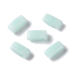 Pale Turquoise Opaque Acrylic Slide Charms, Rectangle, Pale Turquoise, 2.3x5.2x2mm, Hole: 0.8mm