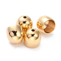 Настоящее золото 24K Латуни мозг заканчивается, Торцевые крышки, долговечный, реальный 24 k позолоченный, 6.5x6 мм, отверстие : 1.2 мм, внутренний диаметр: 5 мм