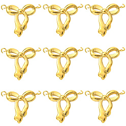 Настоящее золото 14K 10 шт. 304 подвески-бантики из нержавеющей стали, ионное покрытие (ip), реальный 14 k позолоченный, 18.5x21.5x2 мм, отверстие : 1.6 мм