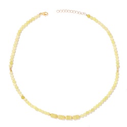 Желтый Нефрит Регулируемые круглые бусы из натурального желтого нефрита диаметром 4 мм с градуированными бусинами хейши для женщин, элегантное модное украшение, подарок., золотые, 17.72 дюйм (45 см)